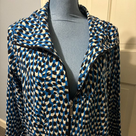 KIM ROGERS LADIES SIZE XL ZIP UP JACKET BLUE & WHITE TRACK SUIT - Picture 1 of 3